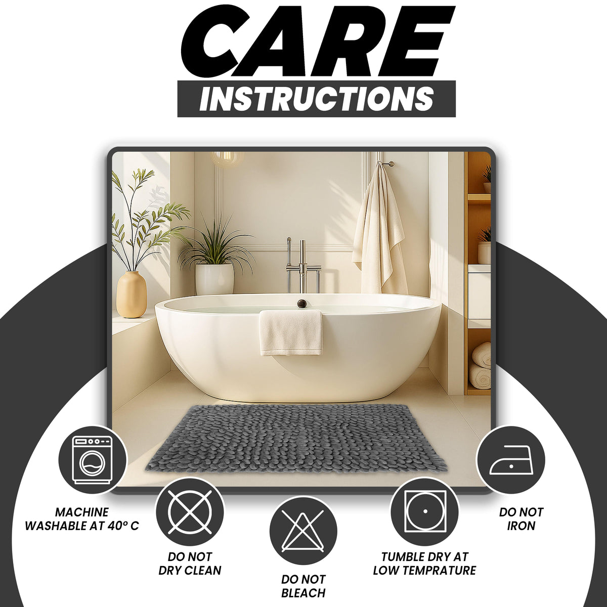 Jumbo Loop Cotton Bath Mat | Non-Slip