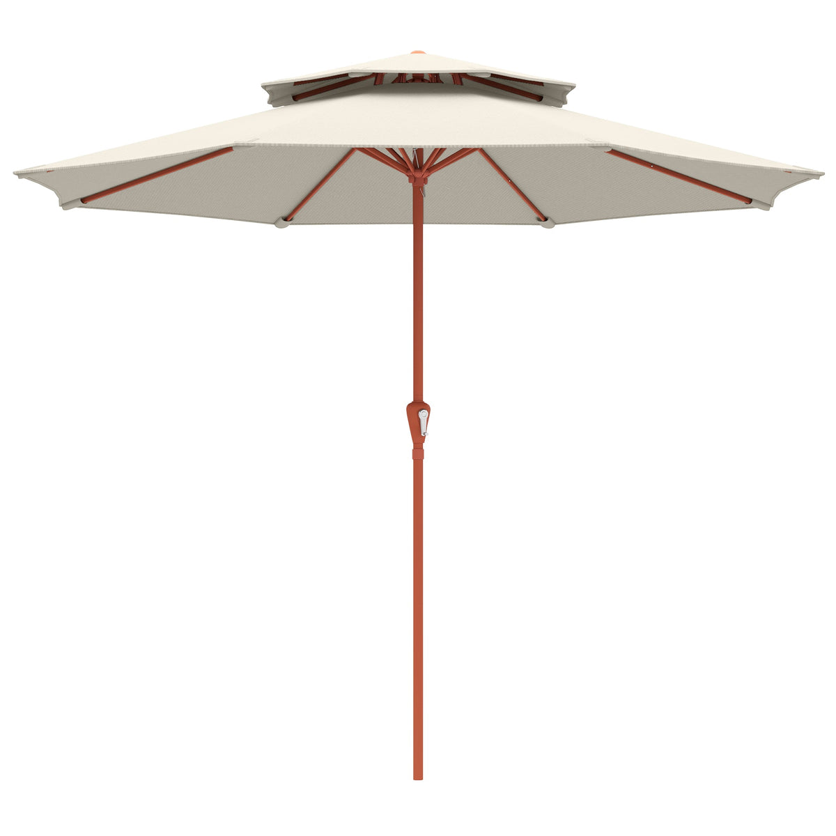 2.7 m Garden Parasol with Double Top and Crank System