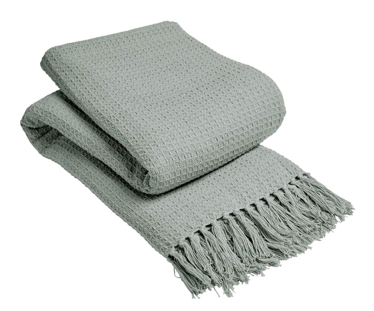 Indian Cotton Handwoven Honeycomb Throw Blanket Lightweight