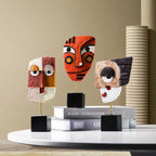 Nordic Abstract Face Resin Sculpture - Modern Art Figurine