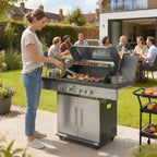 4+1 Portable Gas BBQ Grill with Side Burner
