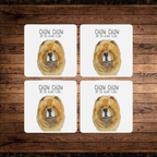 Red Chow Chow Coaster Set – Pack of 4 for Dog Lovers!
