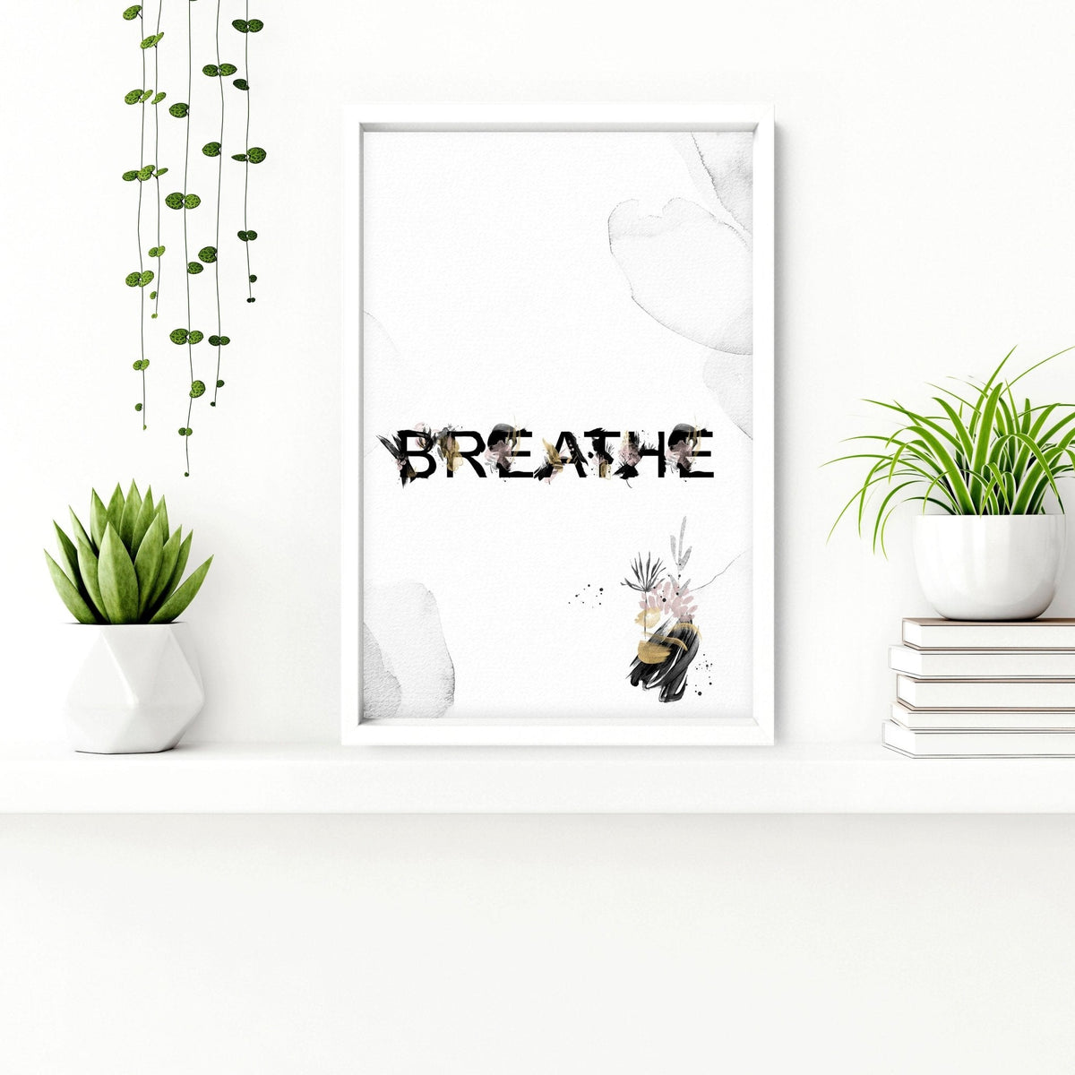 Relaxing Black & Pink Bathroom Art Set of 3