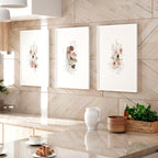 Shabby Chic Floral Wall Art Set of 3