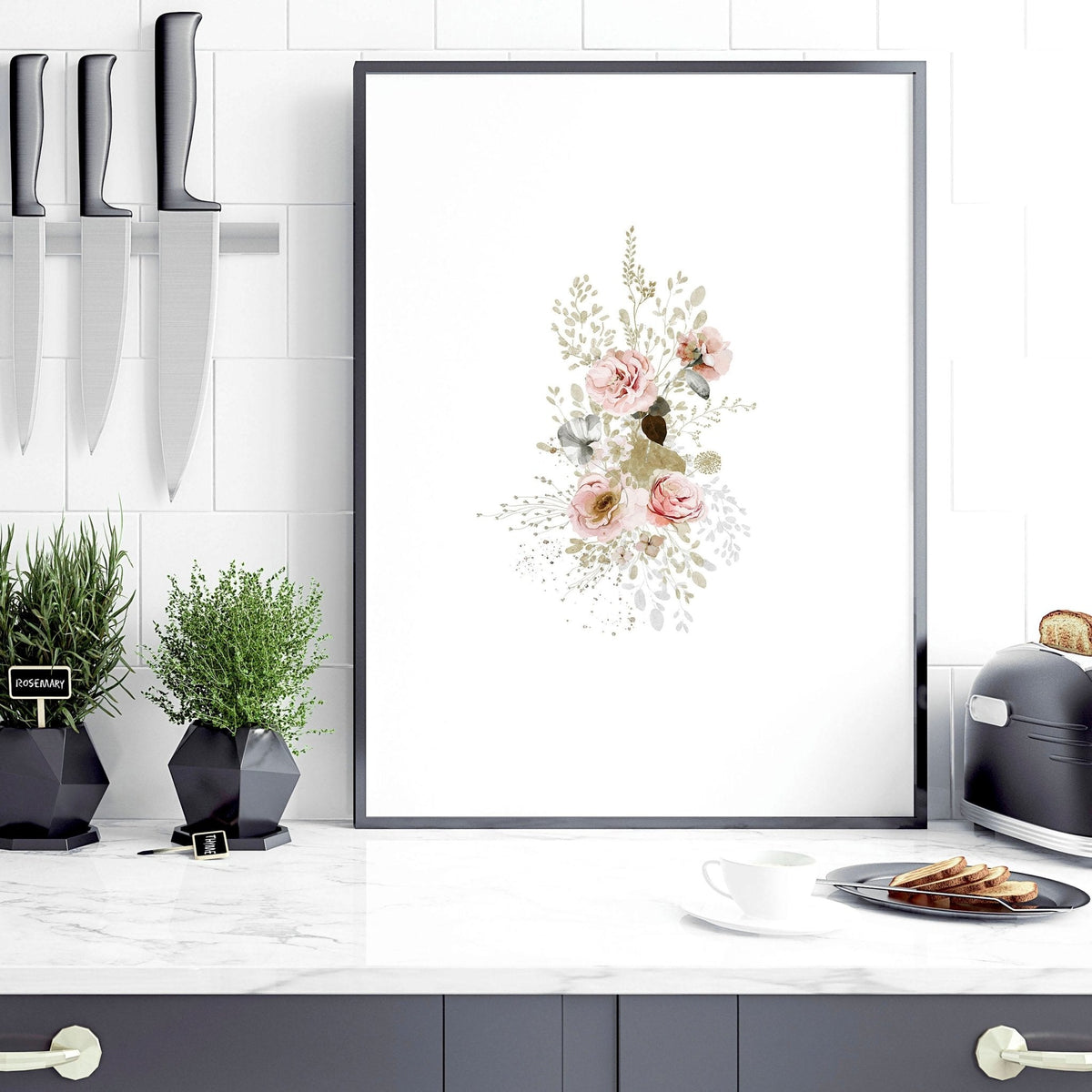 Shabby Chic Floral Wall Art Set of 3