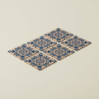 Square Cork Coasters with Tile Design - Set of 6