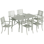 7-Piece Garden Table & Chairs Set with Umbrella Hole