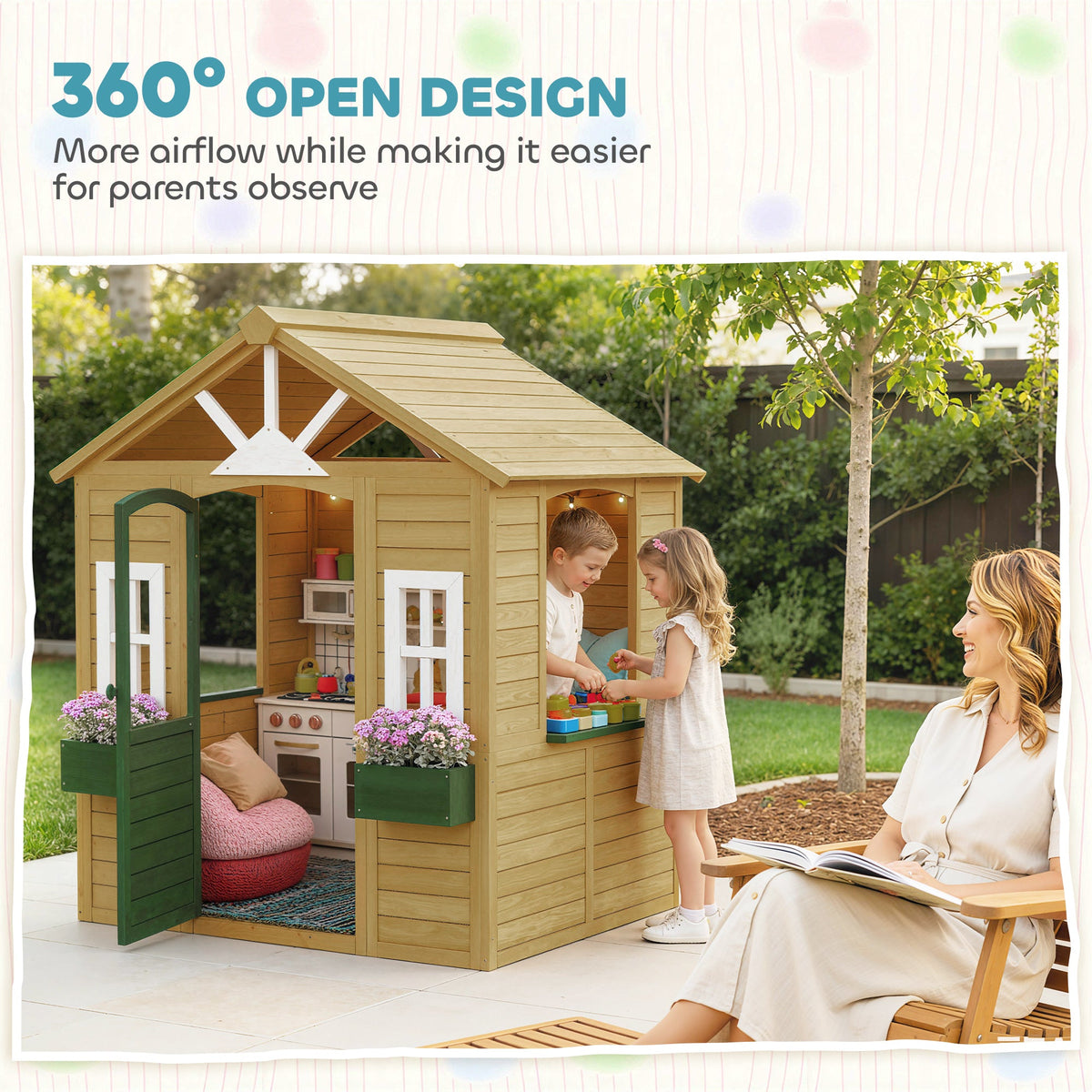 Outdoor Wooden Wendy House, Playhouse