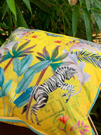 Stallion Zebra Cushion – Vegan Suede, Citrus Yellow